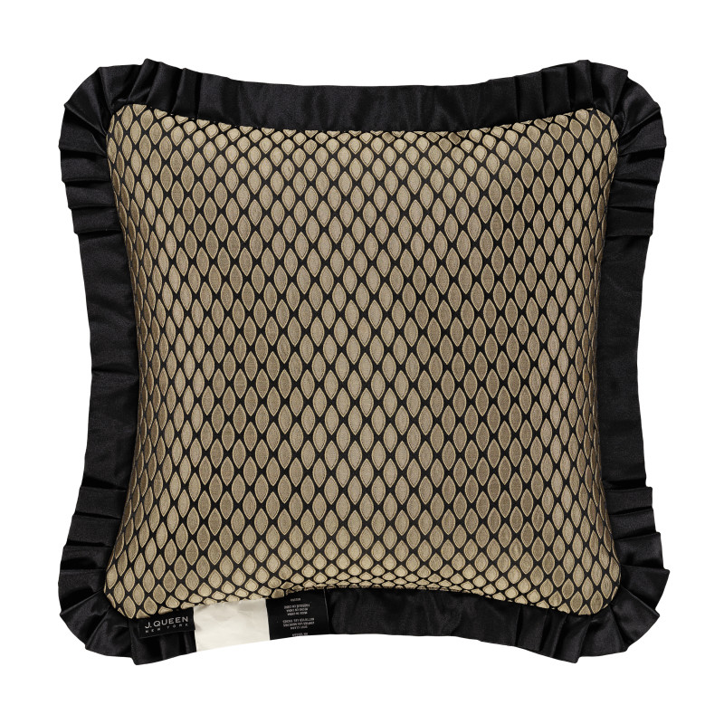 Black 20inch Square Embellished Decorative Throw Pillow