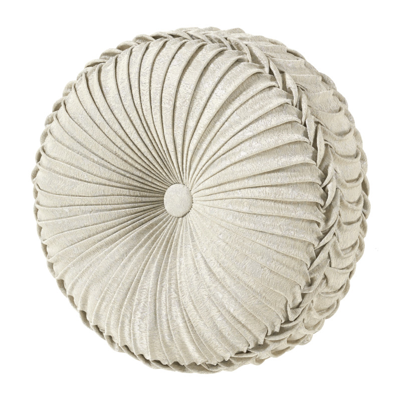 Champagne Tufted Round Decorative Throw Pillow