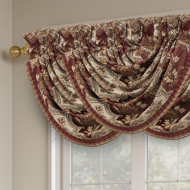 Bordeaux Window Waterfall Valance