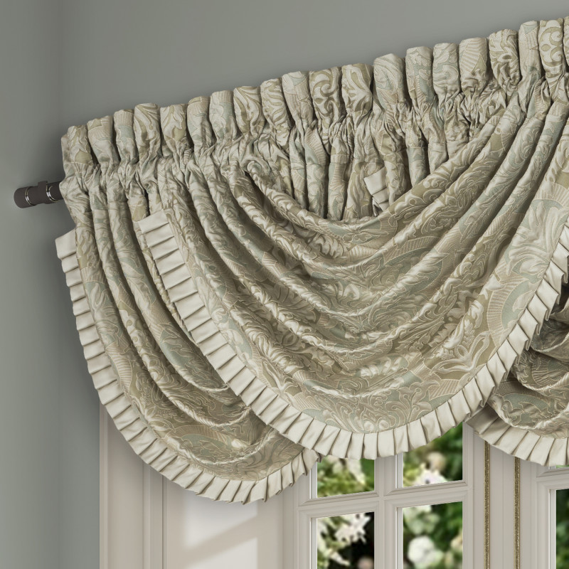 Aqua Window Waterfall Valance