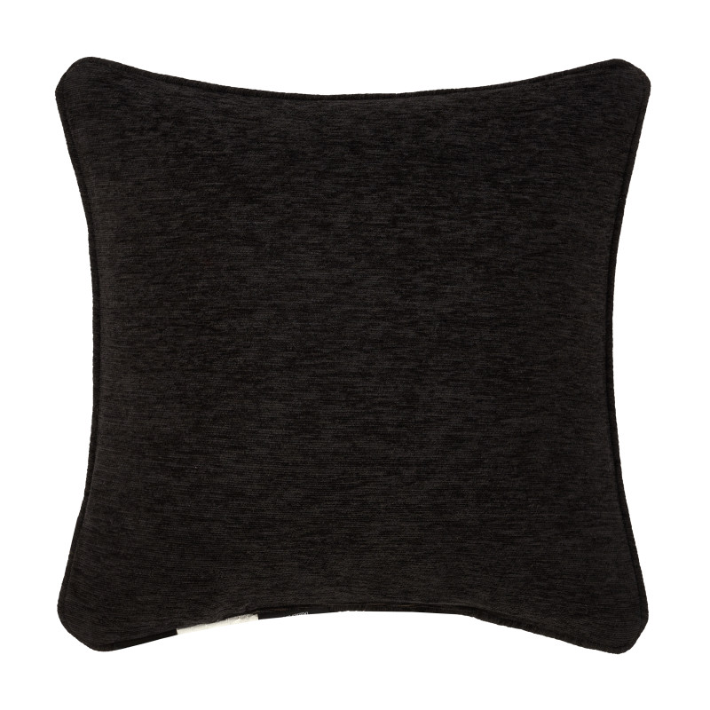 Black 18inch Square Embellished Decorative Throw Pillow