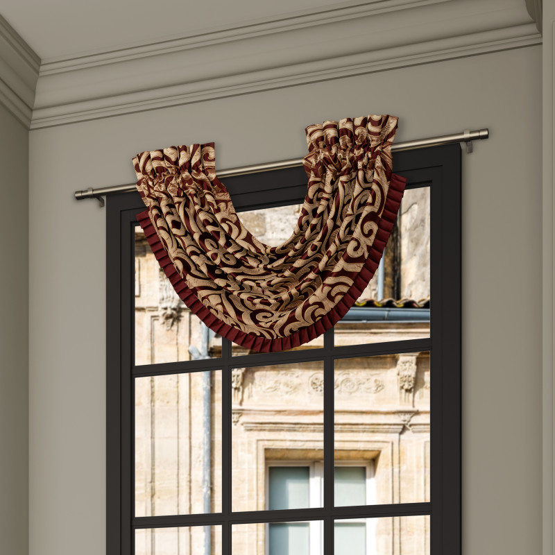 Crimson Window Waterfall Valance