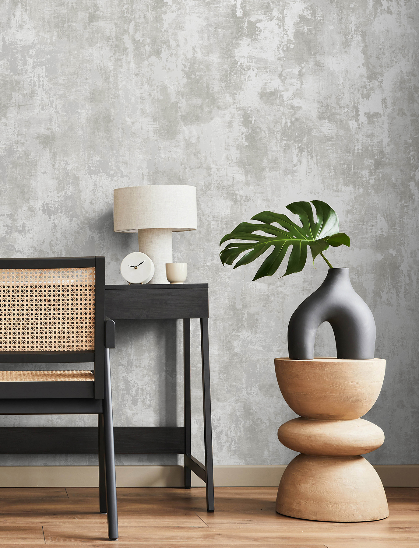 Cierra Silver Stucco Wallpaper | York Design Group Product Catalog