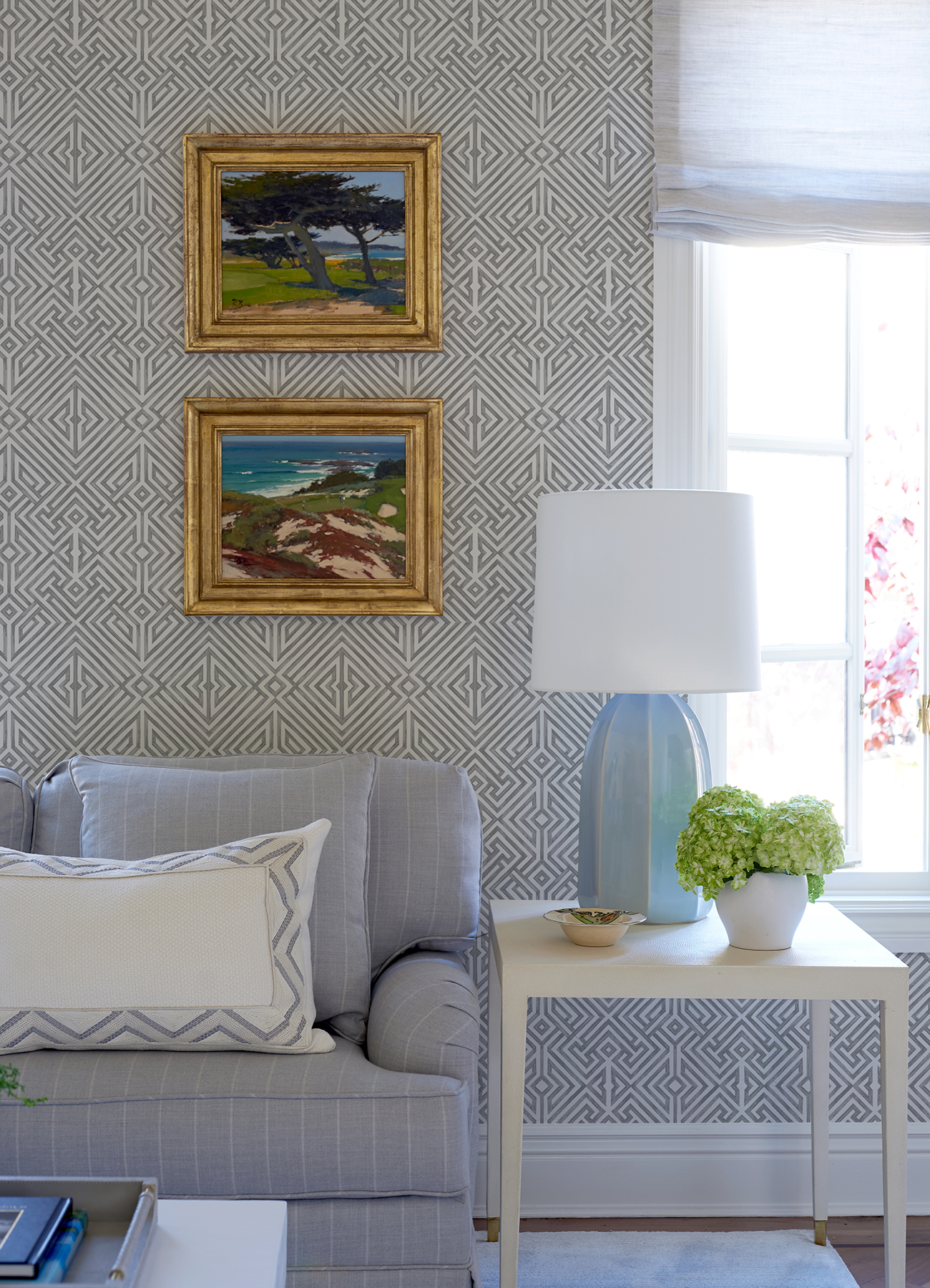 Lyon Grey Geometric Key Wallpaper | York Design Group Product Catalog