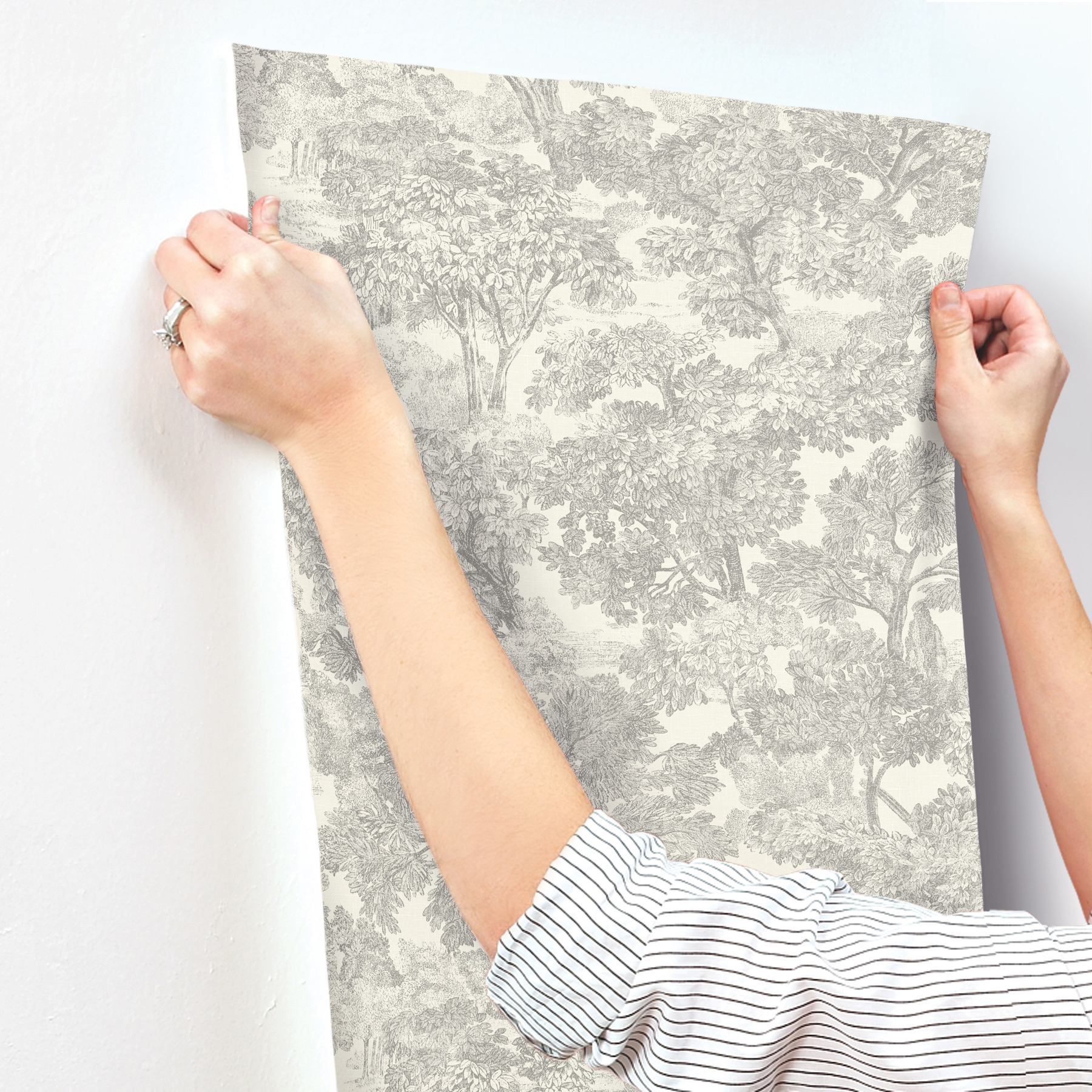 Spinney Grey Toile Wallpaper | York Design Group Product Catalog