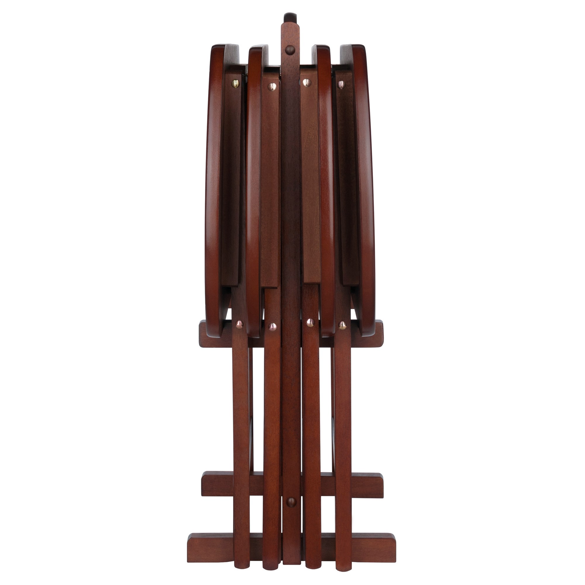 Corbett 5-Pc Oversized Snack Table Set, Walnut - Winsome Wood