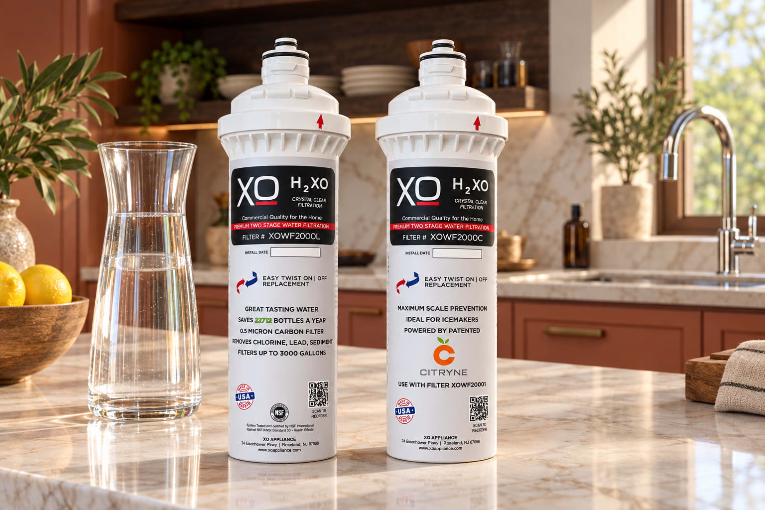 XO XOWF2002 water filtration in a kitchen