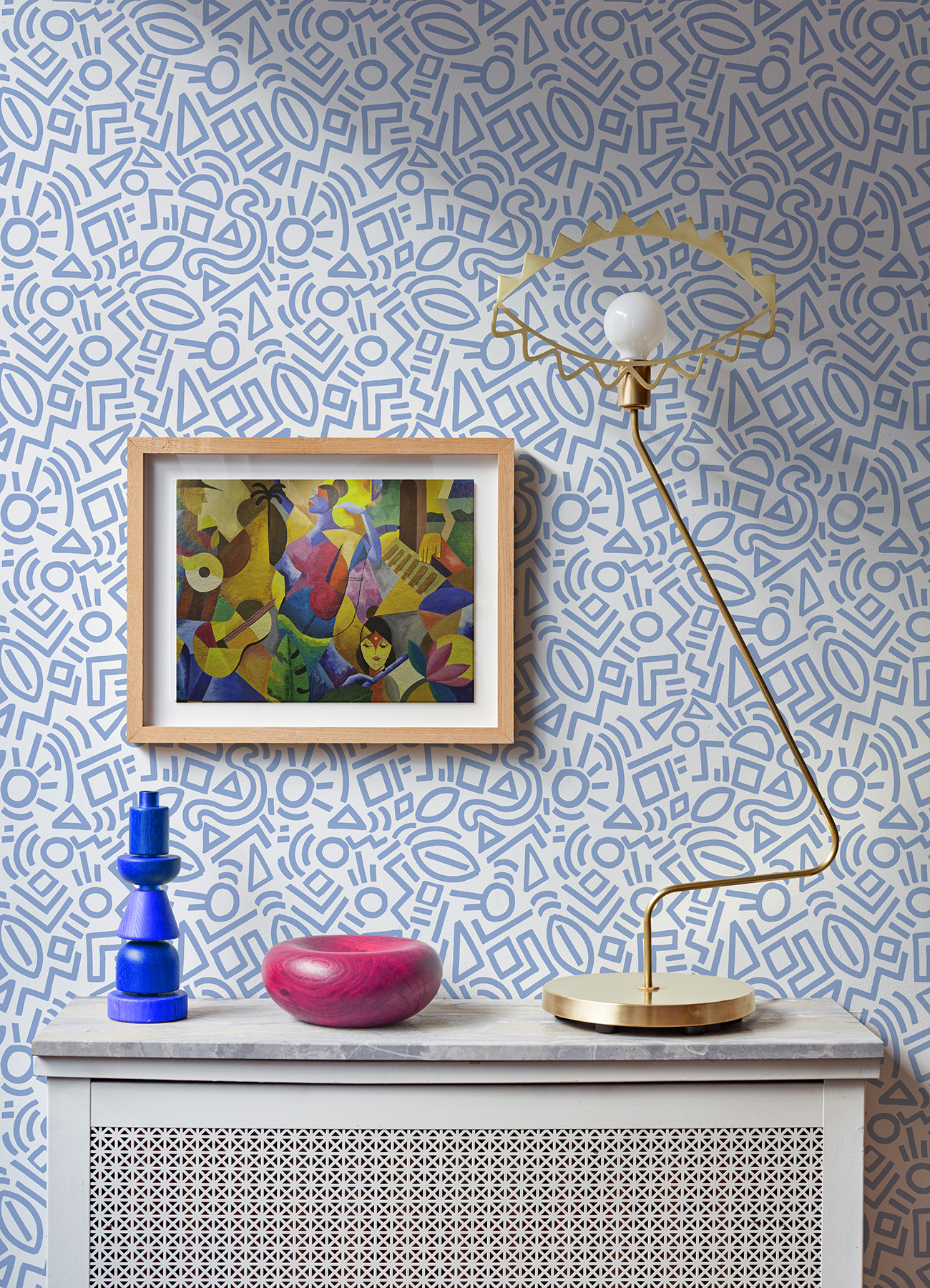 Periwinkle Abstract Doodle Abstract Periwinkle Peel & Stick Wallpaper | York Design Group ...