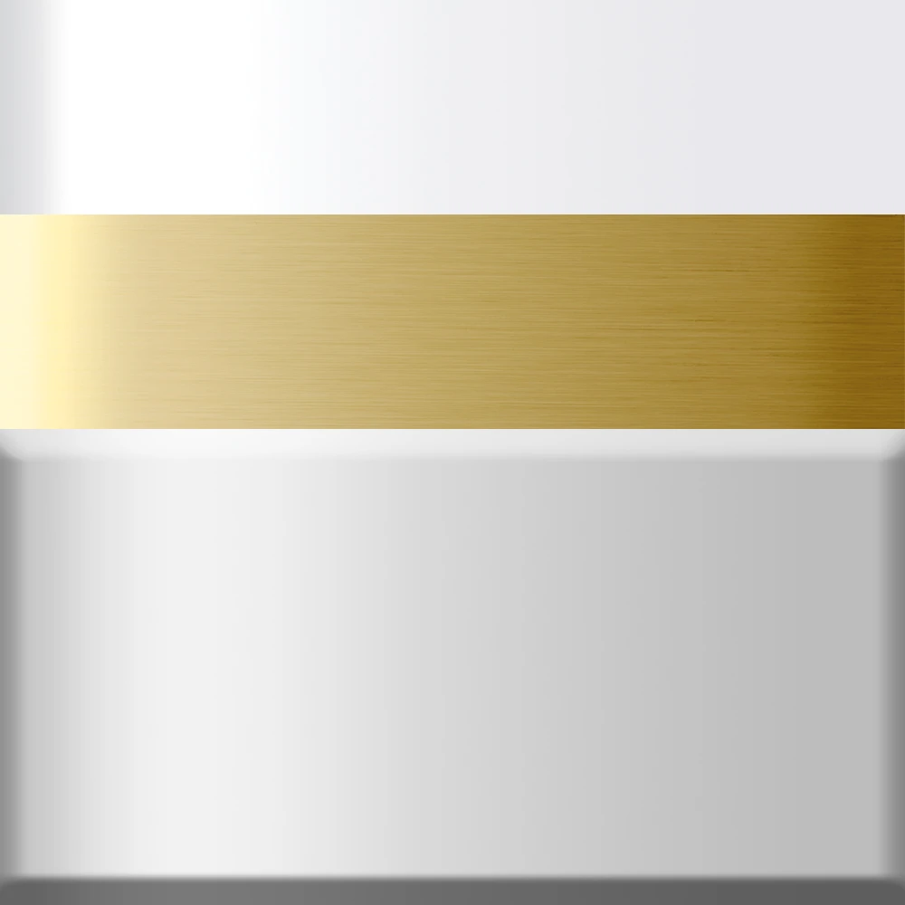 Matte White with Shiny White Trim and Brushed Gold Faucet
