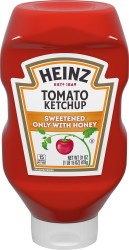 Heinz Tomato Ketchup Sweetened Only with Honey, 31 oz Bottle image