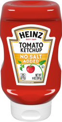Heinz Tomato Ketchup No Salt Added, 14 oz Bottle image