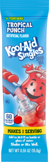 KOOL-AID SINGLES Tropical Punch Soft Drink Mix 0.55 oz Packet