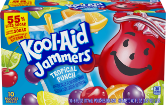 Kool-Aid Jammers Tropical Punch Flavored Drink 60 fl oz Box (10-6 fl oz Pouches) image
