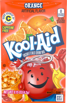 Kool-Aid(R) Orange Unsweetened Soft Drink Mix 5-0.15 oz. Packets