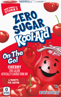 Kool-Aid On-The-Go Sugar Free Cherry Drink Mix 0.35 oz Box (6 ct Packets) image