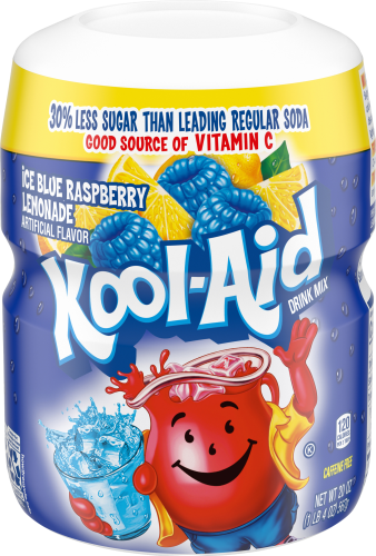 KOOL-AID Twists Ice Blue Raspberry Lemonade  Drink Mix Sugar Sweetened 20 oz Canister