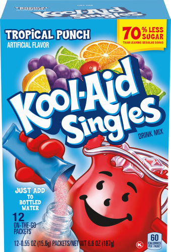 Kool-Aid Singles Tropical Punch 12 Ct Soft Drink Mix 6.6 Oz Box