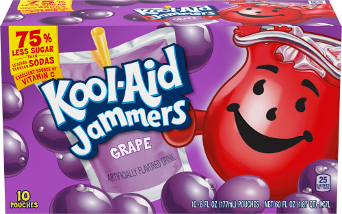 Kool-Aid Jammers Grape Flavored Drink 60 fl oz Box (10-6 fl oz Pouches)