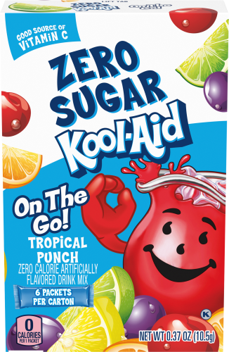 Kool-Aid On-The-Go Sugar Free Tropical Punch Drink Mix 0.37 oz Box (6 ct Packets)