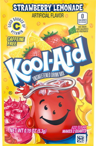 KOOL-AID Strawberry Lemonade Drink Mix Unsweetened  0.19 oz Packet