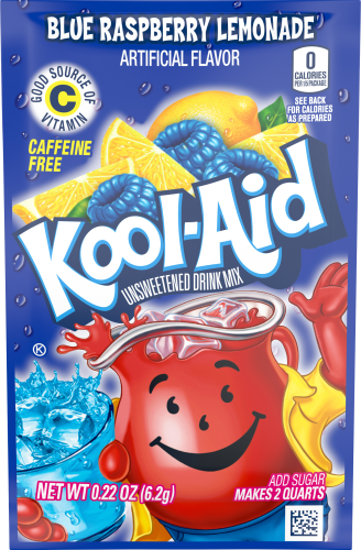 KOOL-AID Blue Raspberry Lemonade Drink Mix Unsweetened 0.22 oz Packet