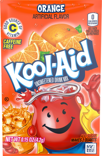 Kool-Aid(R) Orange Unsweetened Soft Drink Mix 5-0.15 oz. Packets