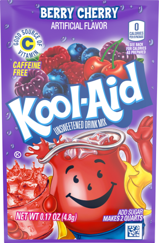 KOOL-AID Berry Cherry Drink Mix Unsweetened  0.17 oz Packet