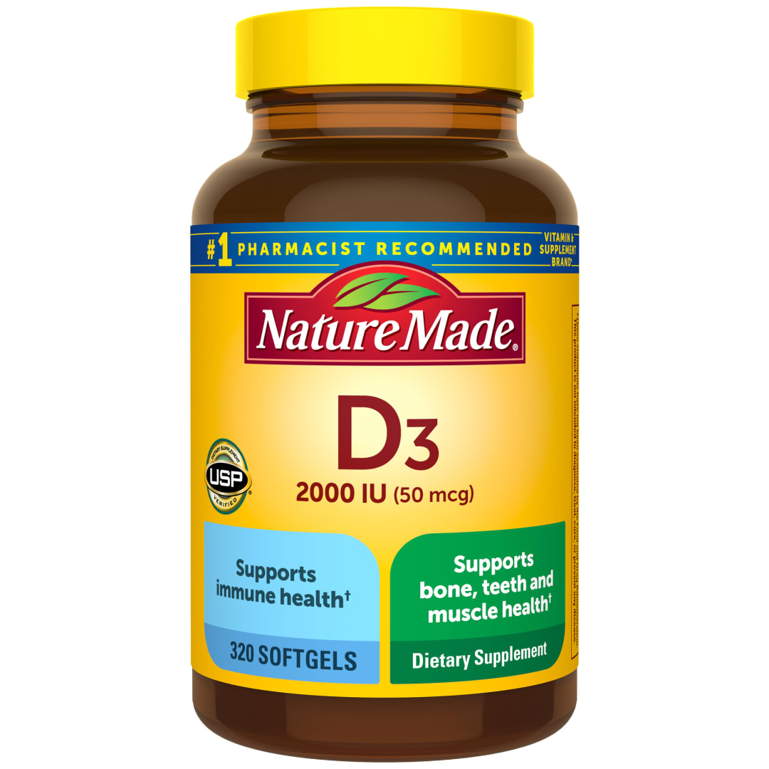 Nature Made Vitamin D3 2000 IU (50 mcg) Softgels, 320 Count