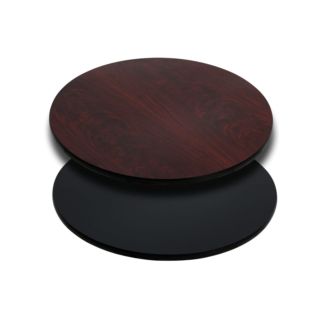 Glenbrook 24'' Round Table Top with Black or Mahogany Reversible Laminate Top