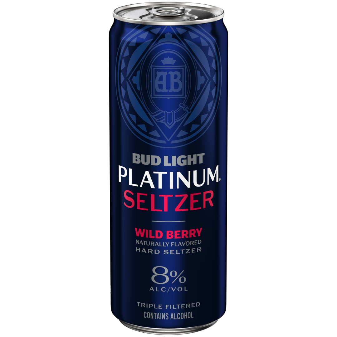 Bud Light Platinum Seltzer Wild Berry 12 oz Single CAN Sleek 8ABV - Gloss Varnish