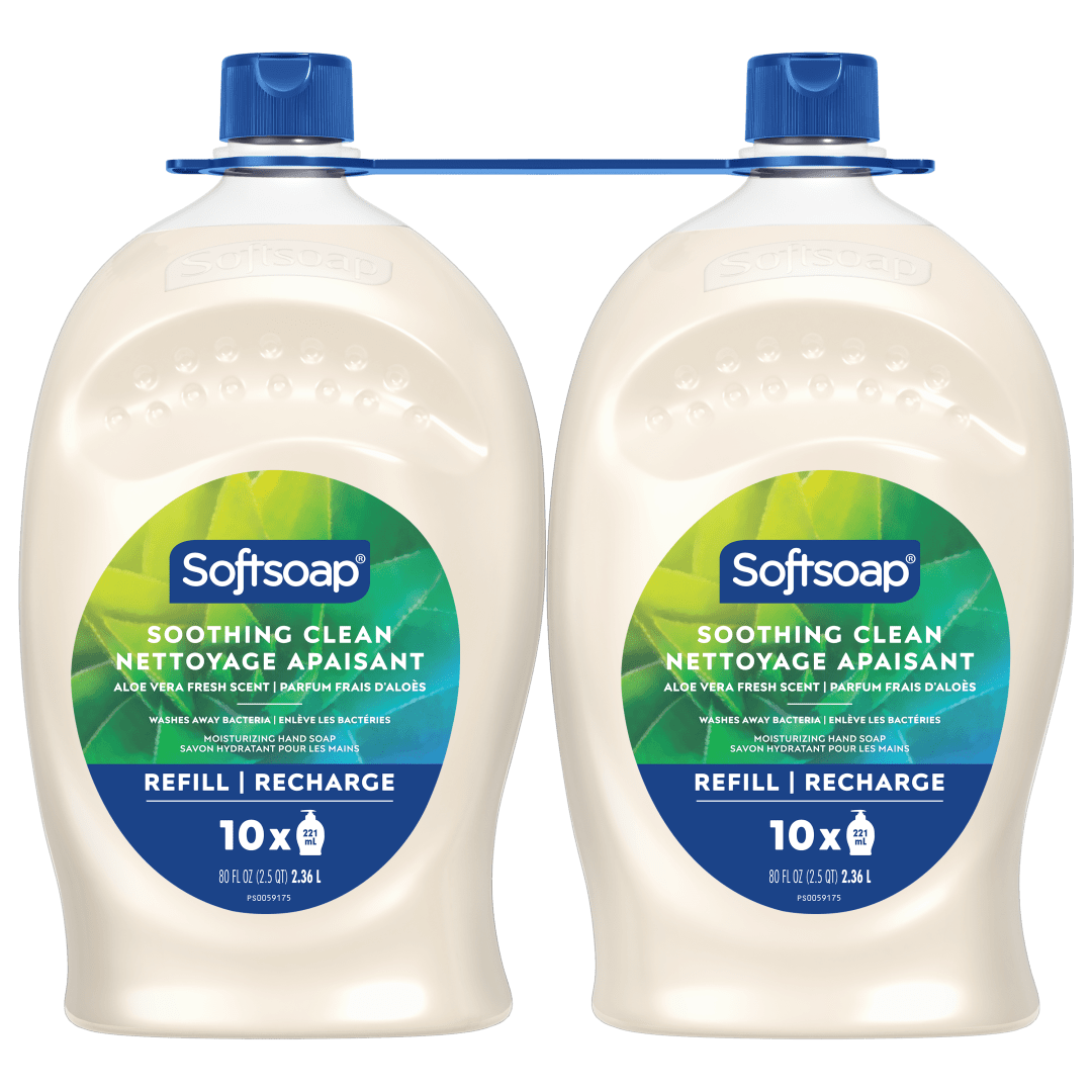 Softsoap Liquid Hand Soap Refill, Soothing clean, Aloe Vera Fresh Scent, 2.36 L 2pk