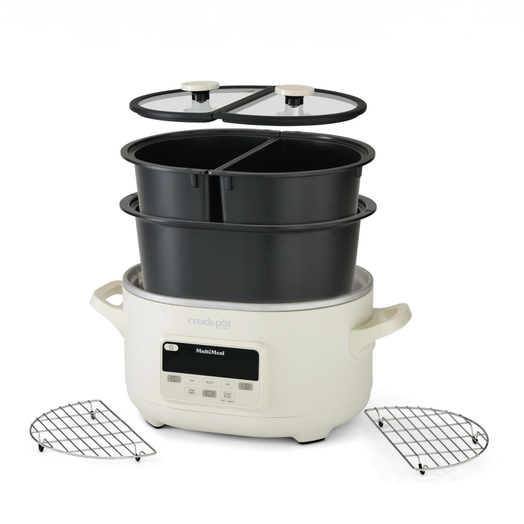 Crock-Pot® MultiMeal Multicooker and Programmable Slow Cooker, With Extra 8-Qt. Cooking Pot, Oat Milk