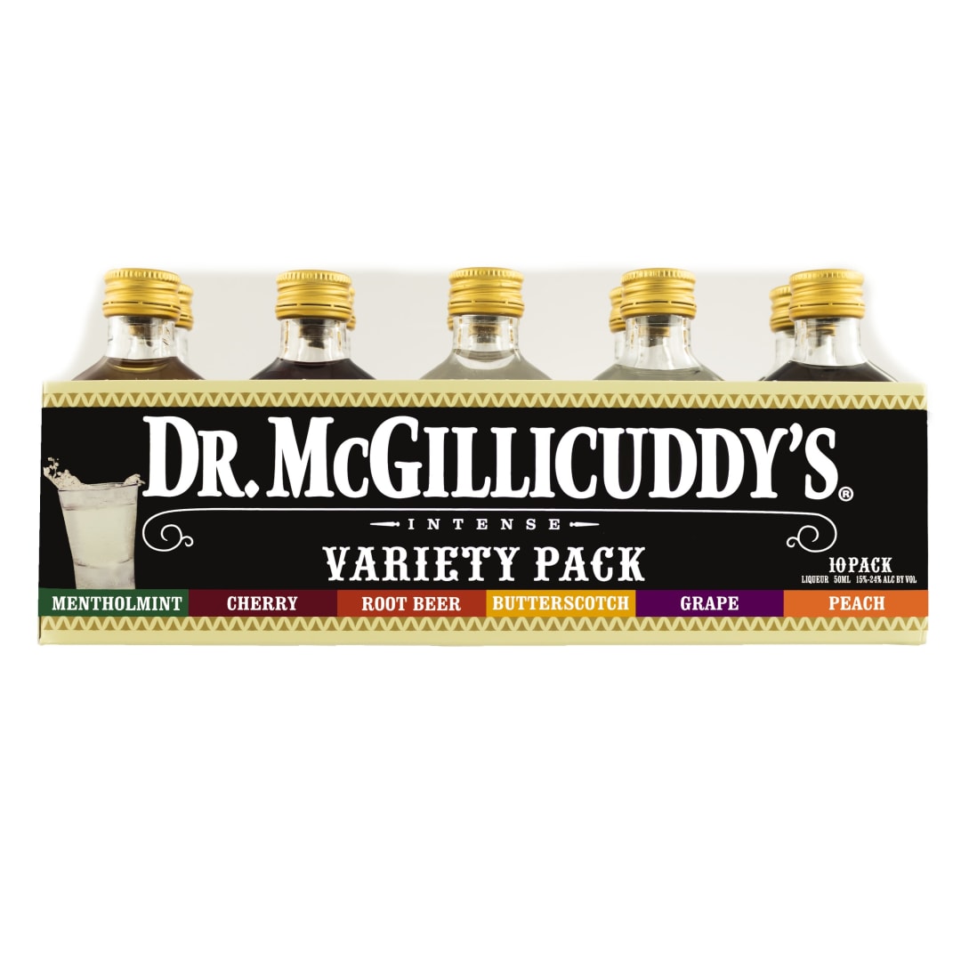 Dr. McGillicuddy's Variety Flavor Liqueur 10 Pack 50ml Varying Proof