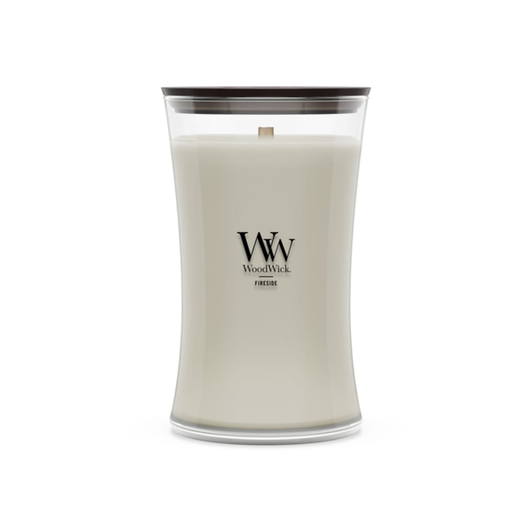 WoodWick® Large Hourglass Fireside Candle, Premium Soy Blend Wax, Crackles as it burns, Perfect for Gifting, 21oz