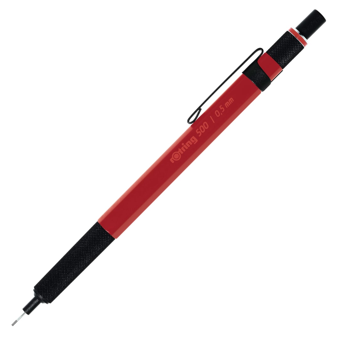 rOtring 500 Mechanical Pencil, Red Barrel, 0.5mm