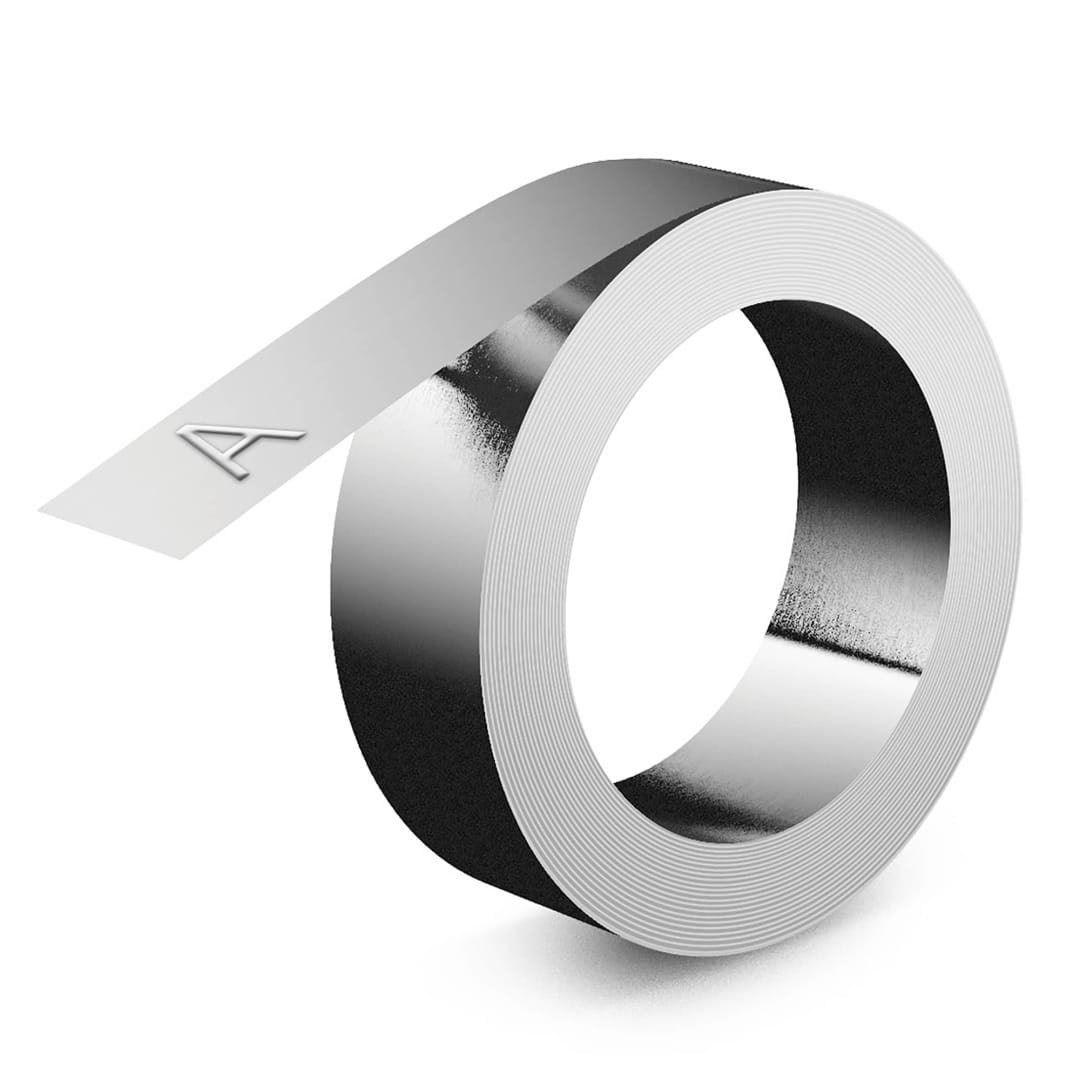 DYMO® Non-Adhesive Aluminum Embossing Tape, 1/2-inch x 16-foot, 1 Box of 10