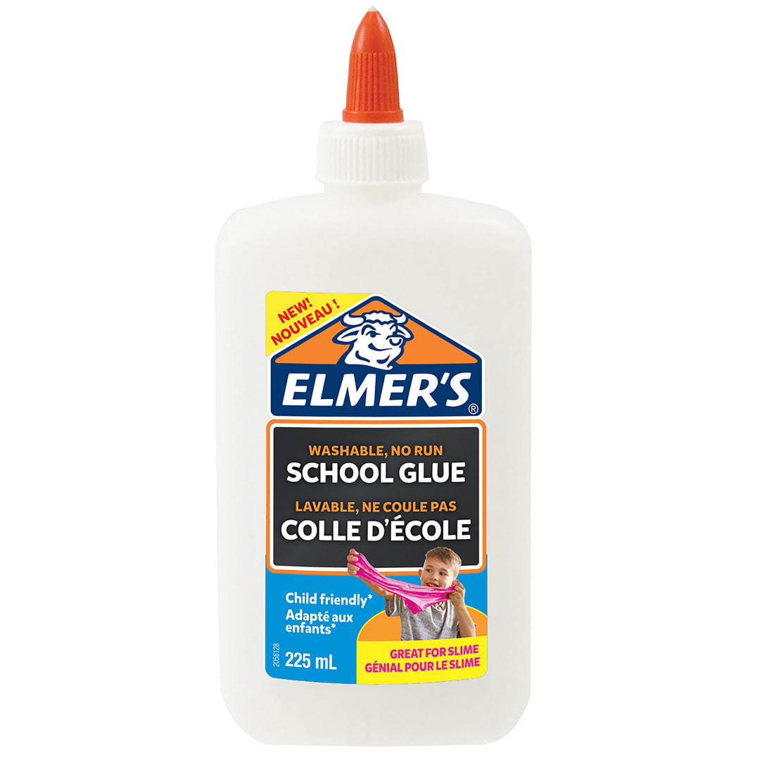 Pegamento líquido uso escolar Elmerblancolavable225 ml; ideal para hacer slime