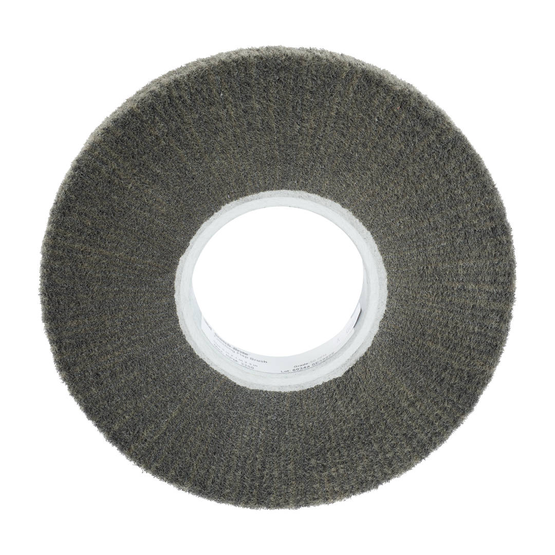 Escova de Acabamento Scotch-Brite™ – S Super Fino, Diâmetro de 250 mm, Densidade D3, Largura de 1200 mm, Cinza