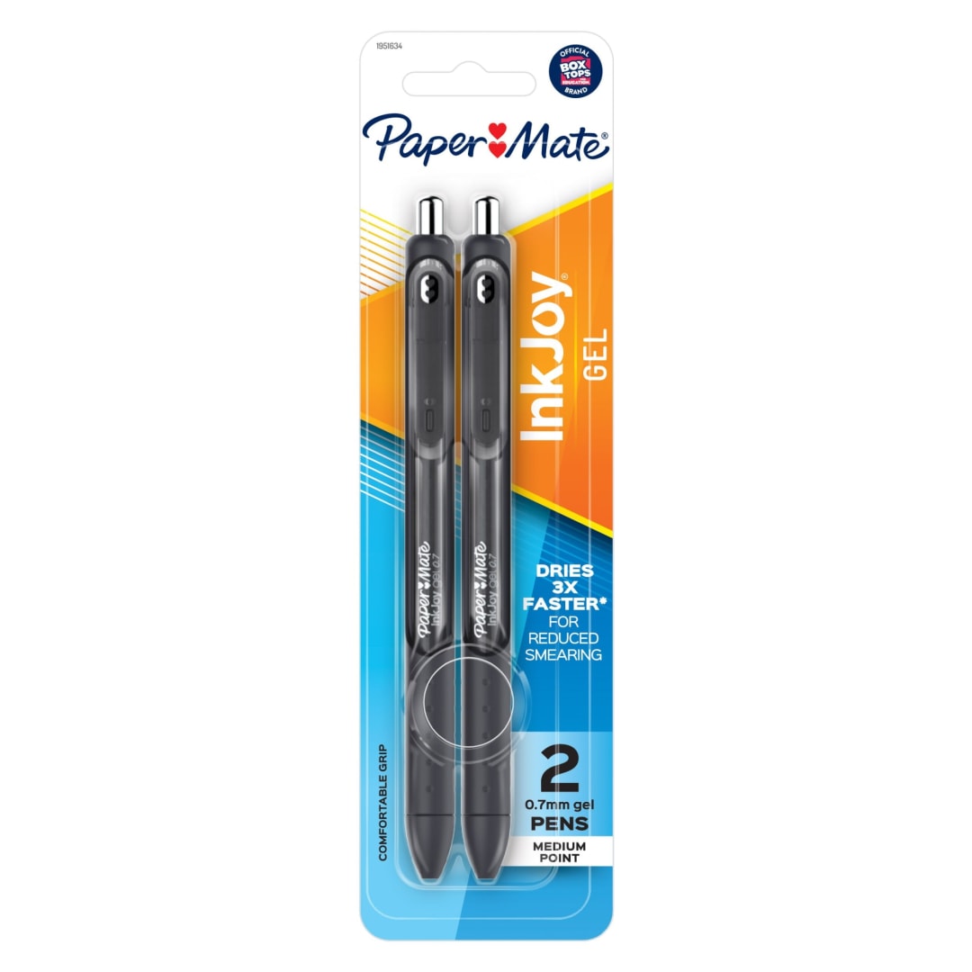 Paper Mate® InkJoy® Gel Pens, Medium Point, Black, 2 Pack