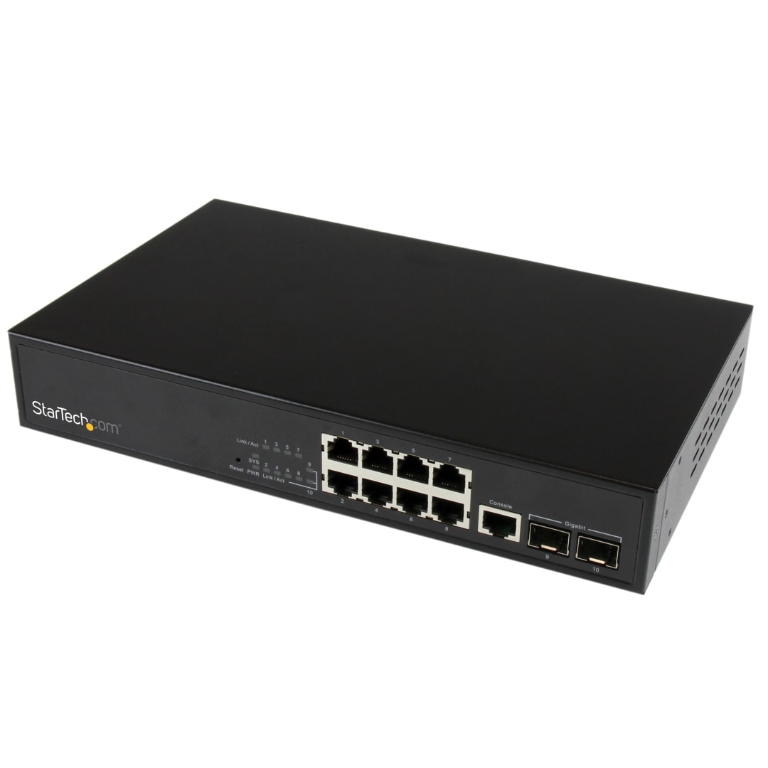 10Pt Layer 2 Gigabit Network Switch w/ 2 SFP Slots