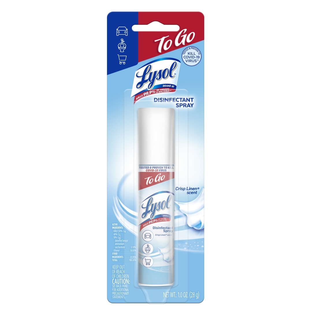 LYSOL® Disinfectant Spray - `To Go` - Crisp Linen® 12/1 oz.