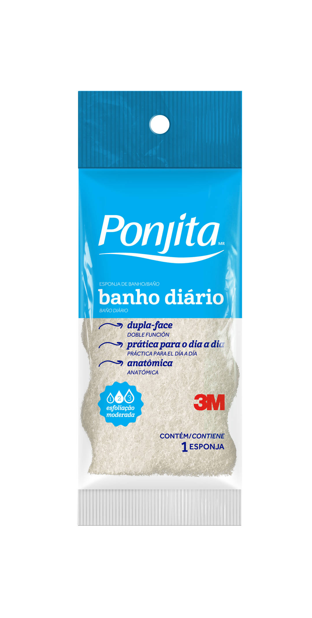 Esponja de Banho Diário Ponjita™ , Rosa, 10 Unidades