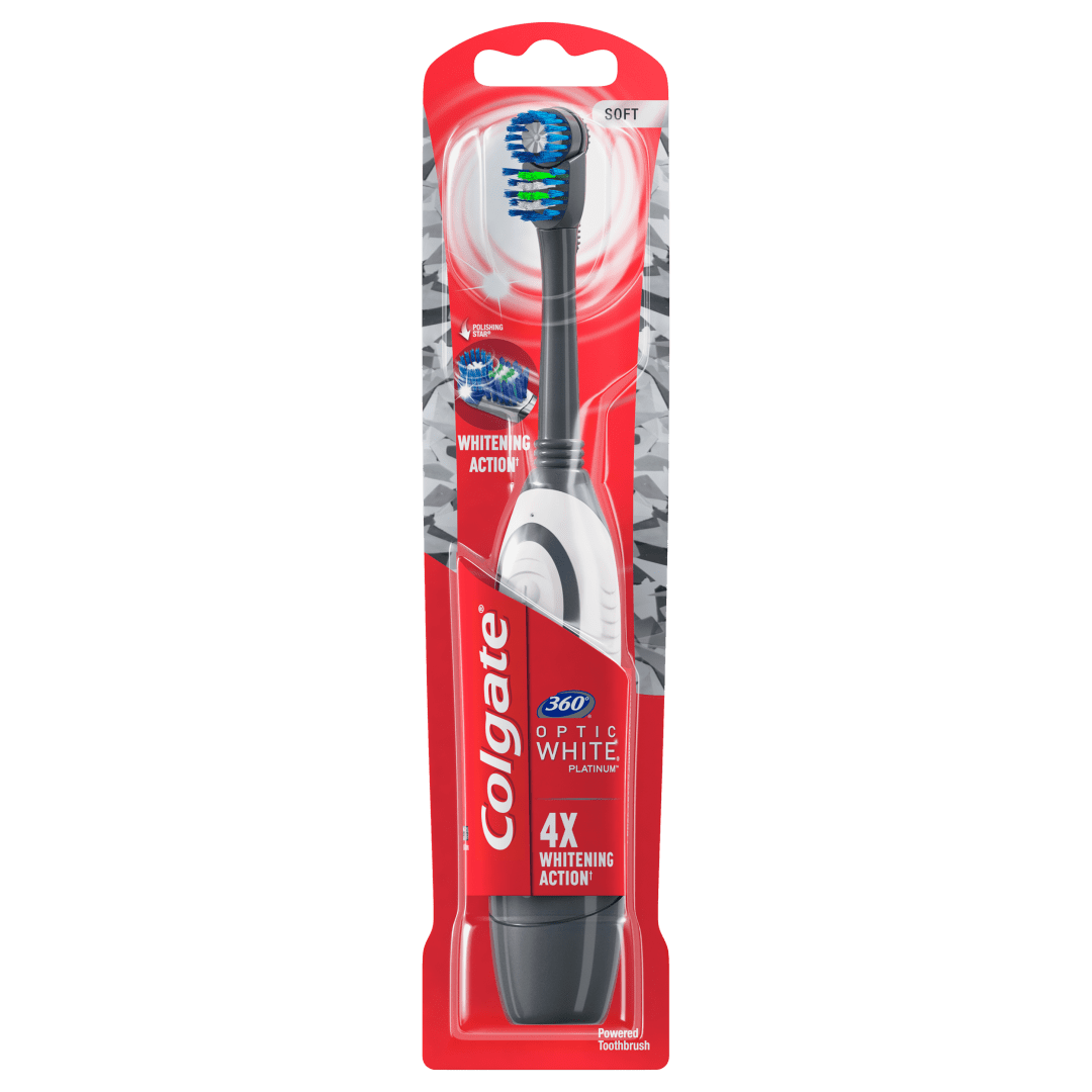 Colgate Optic White Platinum Battery Powered Toothbrush, Soft