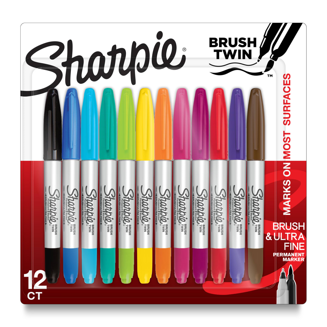 SHRP PERM BRUSH TWIN 12CT ASST