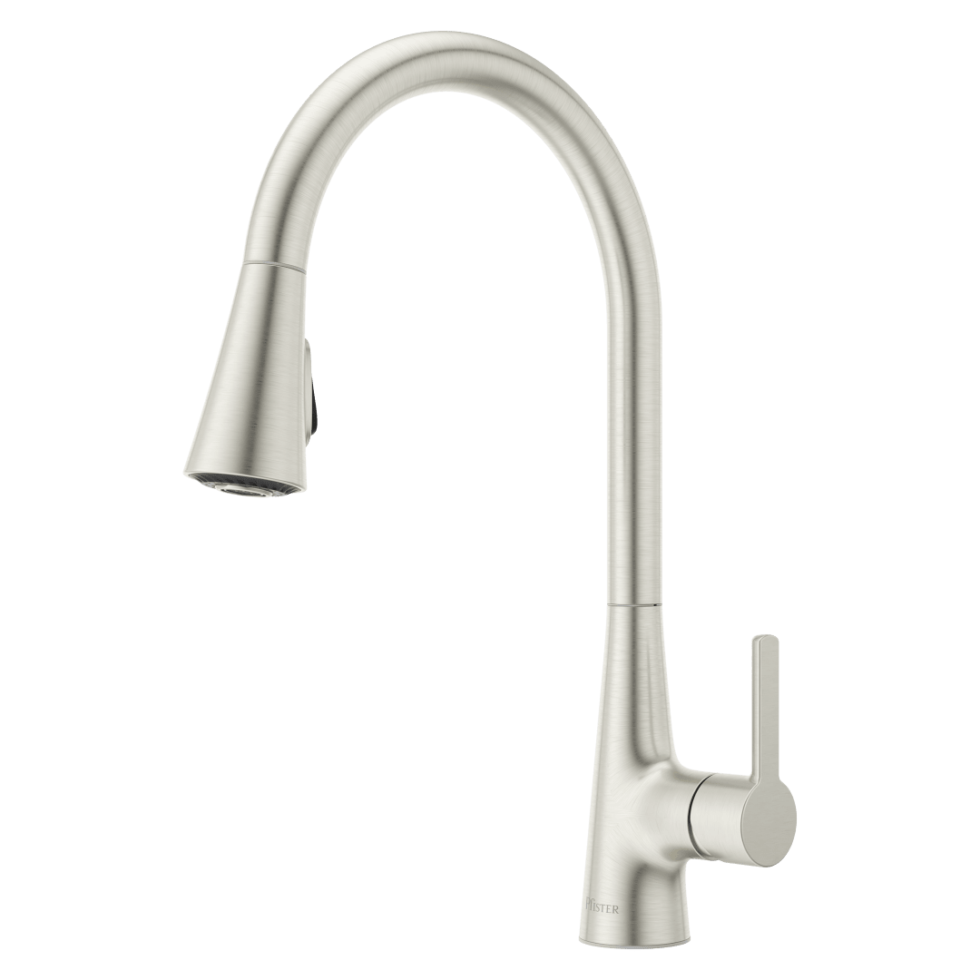 Pfirst Modern 1-Handle Pull-Down Kitchen Faucet in Stainless Steel