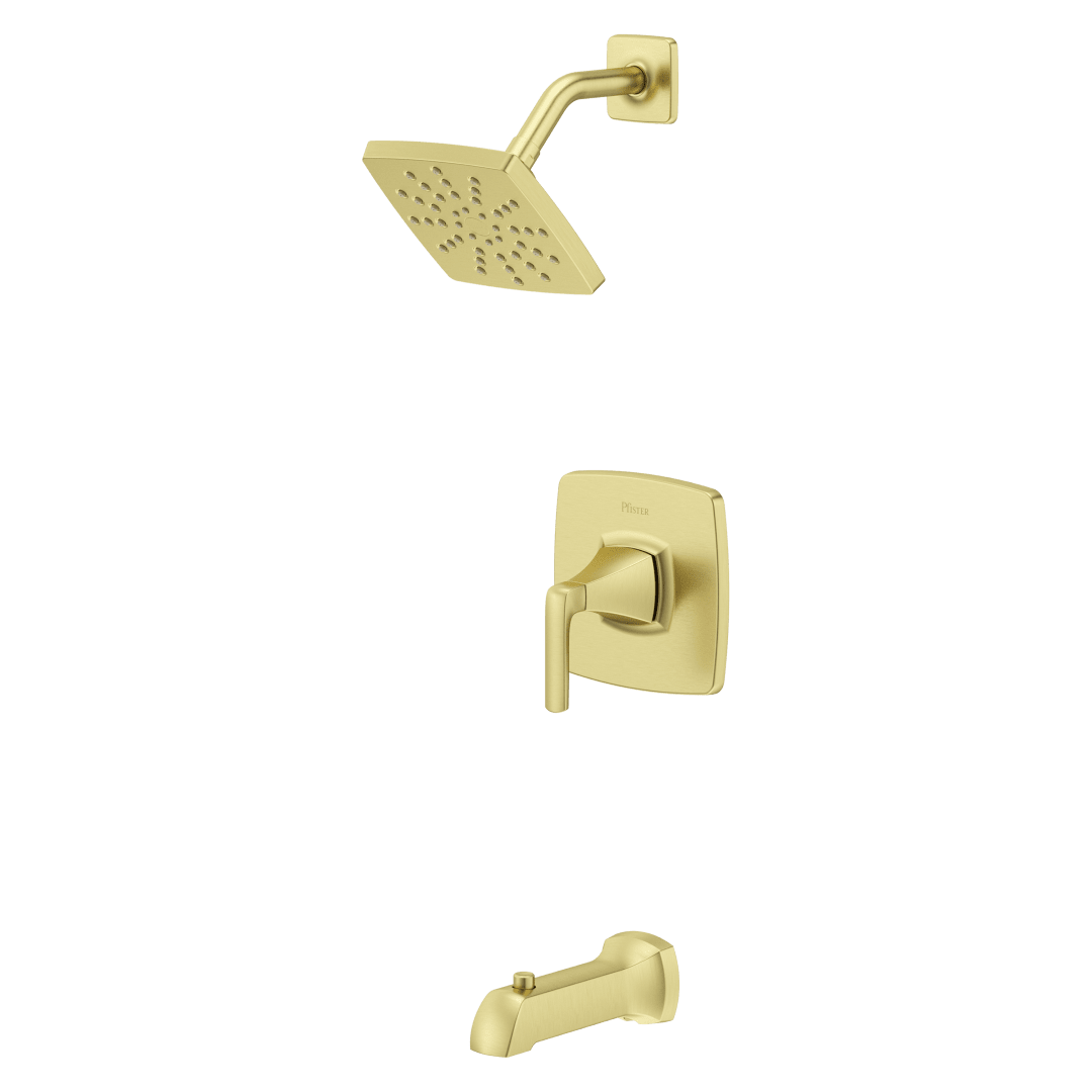 Bruxie Tub And Shower Faucet in Brushed Gold