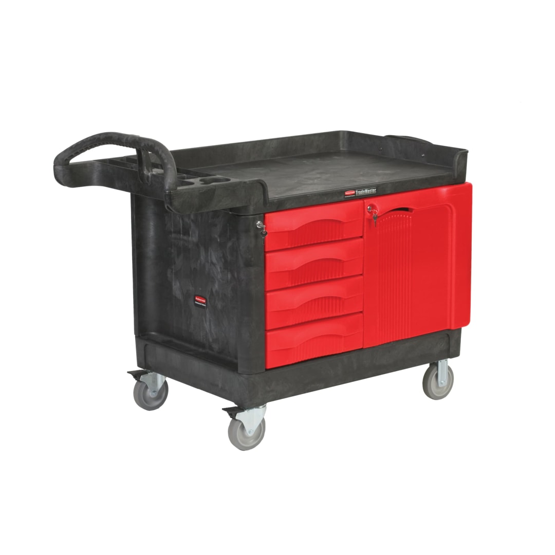 TradeMaster® Cart with 4 Drawers and Cabinet, Small