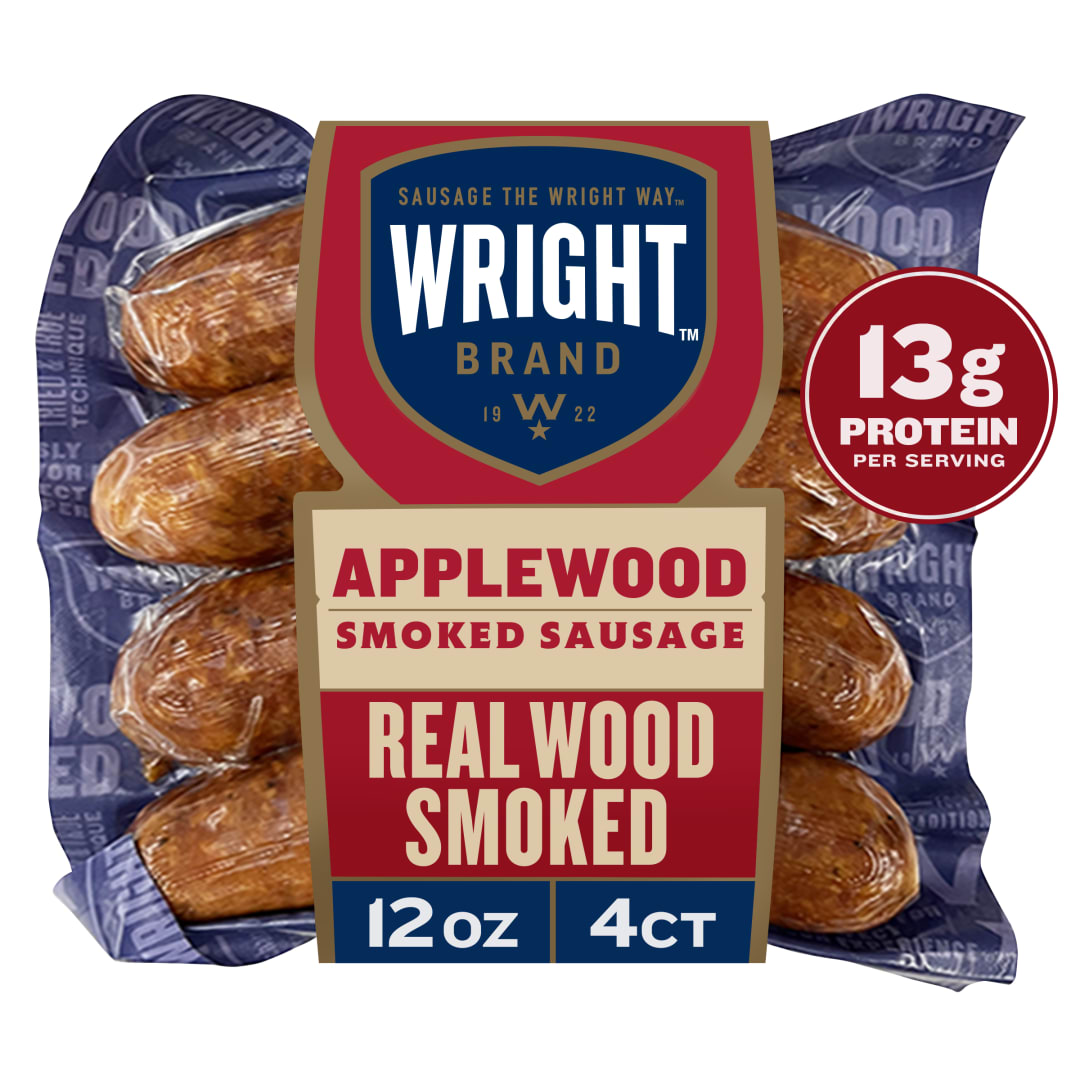 Wright Brand Real Wood Smoked Applewood Smoked Sausage, 4 ct