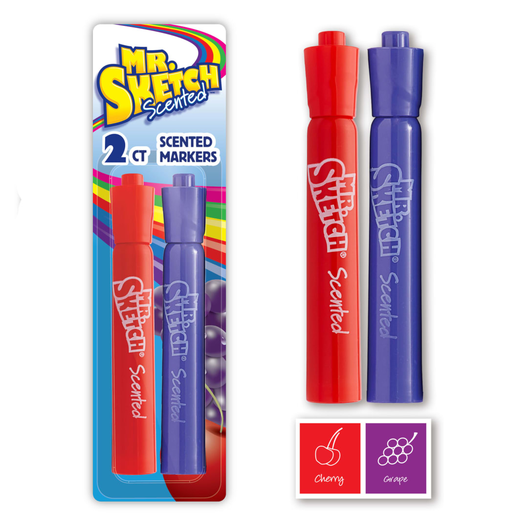 Mr. Sketch Scented Markers, Chisel Tip, Assorted Colors, 2 Count