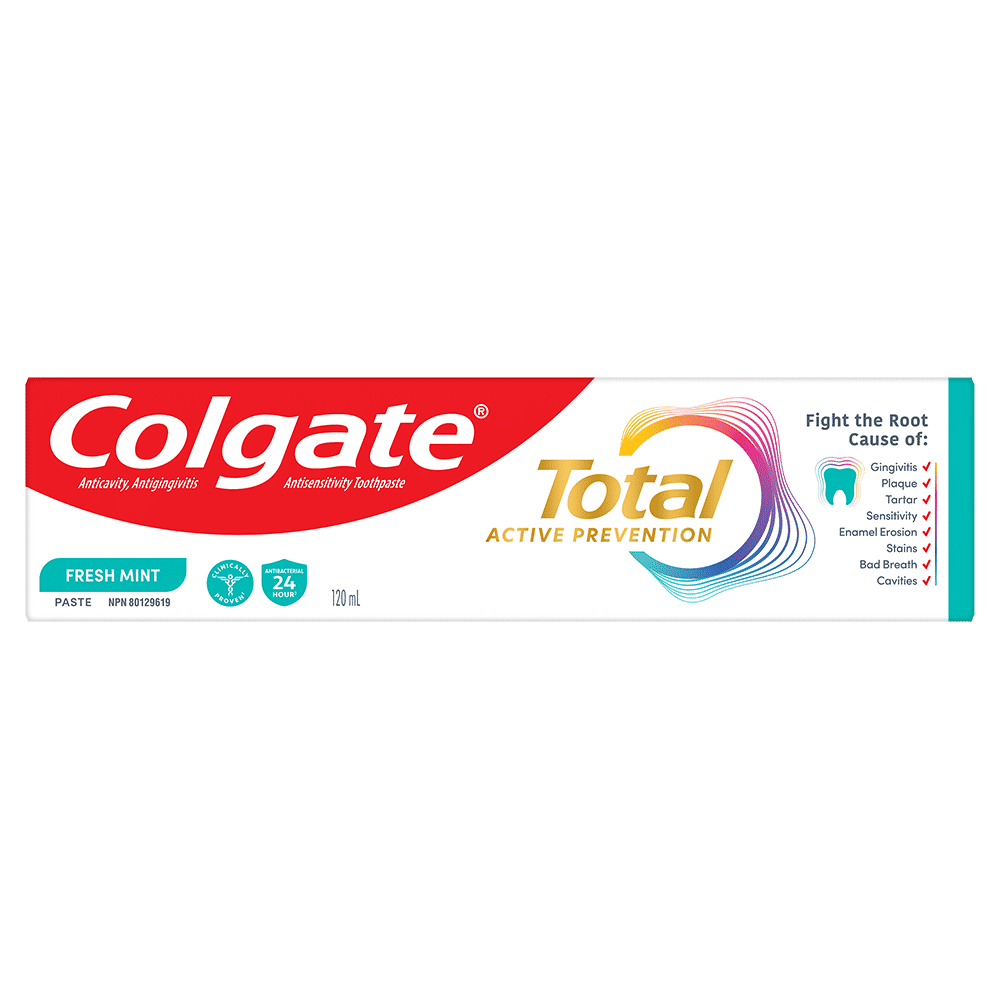 Colgate Total Active Prevention Fresh Mint Toothpaste, 120 mL
